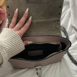 Taupe/lavender mini cross body